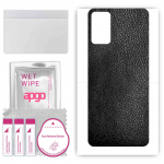 apgo Protective Skin Sticker for the back compatible with Infinix Note 10 Pro, Wrap Film, Foil, Vinyl - Pattern Black Leather