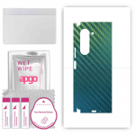 apgo Protective Skin Sticker for the back+sides compatible with Samsung W24, Full Wrap Film, Foil, Vinyl - Pattern Carbon Chameleon CAKA1