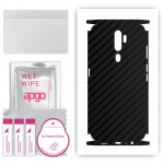 apgo kaitsev nahakleebis tagak&uuml;ljele ja k&uuml;lgedele, mis &uuml;hildub Oppo A5-ga (2020), T&auml;is&uuml;mbriskile, foolium, vin&uuml;&uuml;l &ndash; mustriga s&uuml;simusta