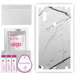 apgo Protective Skin Sticker for the back+sides compatible with Samsung Galaxy M11, Full Wrap Film, Foil, Vinyl - Pattern White Marble
