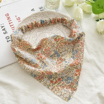 Uus lilleline turbani kolmnurkne juuksesall naistele t&uuml;drukutele elastsed lillelised peapaelad Bandannas Pastoral Vintage hijab juuste aksessuaarid roheline