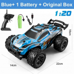 Uued kaugjuhtimispuldiga RC autod poistele 25 km/h Kiire auto t&auml;iskasvanutele RTR 2WD maastikuauto LED-tuledega Raadio M&auml;nguasjad Kingitused Lastele 1 battery sinine