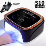Professionaalne taaslaetav k&uuml;&uuml;nte UV-LED-lampide kuivati ​​HD-ekraan Nutikas juhtmevaba k&uuml;&uuml;ntekuivatuslamp kiireks kuivaks kuivamiseks kogu poleerimisgeel EU must