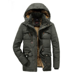 Mehed Talvine Paks soe Parka karusnahast kapuutsiga jakid Mantel Taskud Tuulejope Plus Suurus 8XL L armee roheline v&auml;rv