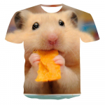 Naljakas Hamster Rabbit T-s&auml;rgid Loomade 3D Prinditud Mehed Naiste Mood Suur l&uuml;hikeste varrukatega T-s&auml;rk Harajuku Laste T-s&auml;rgid Topid Riietus 3XL