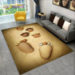 3D Kivi J&auml;ljed Rannakivid Vaip, Vaip Kodu Elutuppa Magamistuppa Diivani Juurde Uksematt K&ouml;&ouml;gi Sisustus Libisemiskindel P&otilde;randamatt 230x160cm(90x62in)