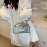 Cozy Up klassikaline Qipao kott rikkalike ja &otilde;itsvate lilledega, elegantne naiste suurte lilledega k&auml;eshoitav v&auml;ike kott 22x14x6cm sinine