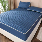 Paks tepitud elastne liibuv lina kaheinimesevoodi madratsi katte kaitse pehme soe s&uuml;gava taskuga kattemadrats 180*200cm 120x200cm 1pc