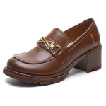 Briti stiilis Moodne Temperamentne Retro Slip-on V&auml;ikesed Nahast Kingad Mary Jane Naiste Kingad 40 pruun