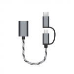 USB-C-adapter 2-&uuml;hes C-t&uuml;&uuml;pi ja mikro-USB-kaabel USB 3.0-adapteriga OTG-t&uuml;&uuml;pi C jaoks kuld