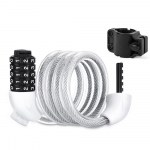 Jalgratta turvalukk Jalgratas Mootorratas Vargusvastane Elastsuslukud 5-kohaline kombinatsioon Parool Tee valge