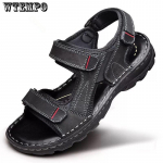 Nahast sandaalid suvised meeste hingavad auguga kingad libisemiskindlad &otilde;&otilde;nsad paksu p&otilde;hjaga vabaajajalatsid 38 must