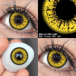 AMARA 2tk Halloweeni v&auml;rvilised kontaktl&auml;&auml;tsed Anime Cosplay silmal&auml;&auml;tsed mitmev&auml;rvilised l&auml;&auml;tsed l&auml;&auml;tsed valged mustad punased l&auml;&auml;tsed BELLA-YELLOW