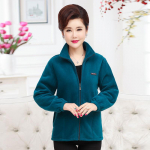 Suures suuruses s&uuml;gisene keskmise vanusega naiste fliisjoped 5XL vabaaja krae soe jope T&otilde;mblukk &Uuml;ler&otilde;ivad ema talvemantel XL sinine