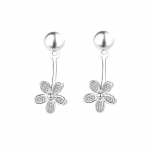 S925 Sterling h&otilde;bedast p&auml;rlihaldjas temperamentne lilleline trendikad k&otilde;rvar&otilde;ngad naistele &Uuml;ks stiil kahekandmistele lihtsatele kivist h&otilde;beehtetele 925