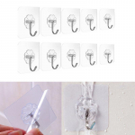 10 tk l&auml;bipaistev &otilde;mblusteta kleepkonks, seinale kleepuv konksu riidepuu, veekindel