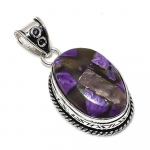 Copper Charoite Gemstone Handmade 925 Sterling Silver Jewelry Pendant 1.85 m4h64