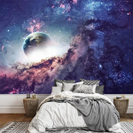 Galaktiline seinamaaling T&auml;hepilve seinamaaling Udukogu Kosmos Eemaldatav seinakleebis Kaasaegne tapeet elutuppa magamistuppa 200 cm(W) x 140 cm(H)