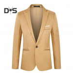 Meeste vabaaja &uuml;likonna jope rev&auml;&auml;ri pikkade varrukatega &uuml;he n&ouml;&ouml;biga taskud Slim Fit bleiser &uuml;hev&auml;rviline &auml;ri&uuml;likond mantel t&ouml;&ouml;riided 2XL taevasinine v&auml;rv