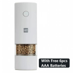 Xiaomi Huohou elektriline automaatne paprika- ja soolaveski LED-valgus 5 režiimiga pipra-v&uuml;rtsi ja portselanist jahvatamise s&uuml;damikuga veski k&ouml;&ouml;k With Battery Model valge