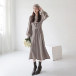 Alumine kampsun kleit naiste s&uuml;gistalvine uues stiilis high-end ja laheda temperamendiga pullover naistele one size hall