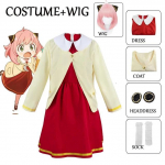 Anime Spy X Family Yor Cosplay Kost&uuml;&uuml;m Anya Forger Punane Kleit Keep &Uuml;likond Parukas Riietus Halloweeni Peoriided Lastele Naistele 2XS/140