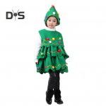 2 tk/komplekti j&otilde;ulukost&uuml;&uuml;m m&uuml;tsiga mitme pl&uuml;&uuml;sist palliripatsiga dekooriga laialivalguv koogi&auml;&auml;r, varrukateta &uuml;markaelus A-kujuline j&otilde;ulupuu Cosplay 160cm roheline