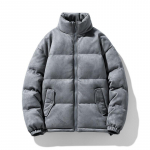 Talvine uus meeste puuvillase polsterdatud jakk Kvaliteetne mood K&otilde;ik Stand krae Seemisnahast puuvillase polsterdatud jope M valge