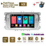 Autoraadio multimeediumipleier Ford Focus Mondeo C-MAX S-MAX Galaxy II Kuga 2 Din Android Carplay GPS Autoradio 2+32GB jaoks 2+32GB h&otilde;be