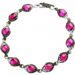 925 Sterling H&otilde;be Punane Korund K&auml;ev&otilde;ru Retro Uus Mood Tai H&otilde;be Granaatpunane V&auml;&auml;riskivi Veetilga K&auml;ev&otilde;ru Naistele 18cm roosa