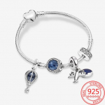 Luksuslik S925 Sterling H&otilde;be S&auml;rav Sinine Taevas R&auml;ndav Pilv Lennuk K&auml;ev&otilde;rude Komplekt T&uuml;druk H&otilde;beehted Kingitus Br&auml;ndi Hetk K&auml;ev&otilde;ru 21cm