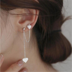 925 Sterling h&otilde;bedane as&uuml;mmeetria tutiga pikk kett tsirkoonist s&uuml;damest k&otilde;rvar&otilde;ngas naistele t&uuml;drukutele pulmapeo elegantsed ehted