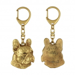French Bulldog, Frenchie I - Gilded key ring with dog, handbag decoration, luxury accessory by Art-Dog brand