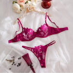 Seksikad pitsilised alustraadiga Push Up pesu kontuuriga rinnahoidja ja alusp&uuml;kste komplektid naistele, rinnapesu tikanditega bralette komplekt 2024 M