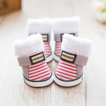 S&uuml;gis- ja talvised lambanahast koerajalatsid puuvillased &otilde;uekingad hoiavad soojas koera jalakatted libisemiskindlad kingad 3 pruun