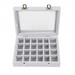 Klassikaline ehete vitriin, 24 v&otilde;re, sametk&otilde;rvar&otilde;ngad, r&otilde;ngad, n&auml;idik, hoiukonteiner hall