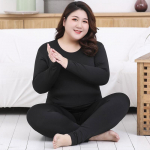 Suures suuruses termokomplekt Naiste pikad Johnsi komplekt Tugev soe termopesu Termo pikkade varrukatega p&uuml;ksid pidžaamakomplekt Talve koduriided XL must