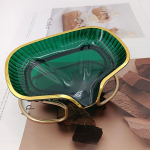 Lehekujuline isekuivav metallist klambriga seebialus Kerge luksuslik seebihoidja vannitoa-vannitoatarvikute jaoks roheline