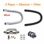 60cm100cm diiselmootoriga seisusoojendi Webasto Eberspacheri jaoks 24mm v&auml;ljalaske summuti + 25mm filter + toru&otilde;hudiisel kanalisoojendi tarvik 60cm Stainless Pipe