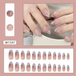 Pure Desire roosad prantsuse valge serva kantavad kunstk&uuml;&uuml;neplaastrid