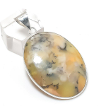 Natural Honey Dendritic Gemstone 925 Sterling Silver Jewelry Pendant 1.97 l3u19