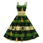 Naiste j&otilde;ulukingitused j&otilde;uluvana m&uuml;ts, tr&uuml;kitud seksikas &otilde;lavaba punk vintage kleit L armee roheline v&auml;rv