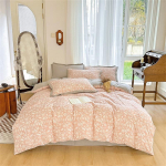 Lilleline tekikate kuninganna Suurus Vintage Ruuduline Lapitehnika Voodipesukomplekt Boho Talumaja P&ouml;&ouml;ratav tekikate T&uuml;drukutele Naistele 4-osaline Komplekt 150x200cm 4pcs set