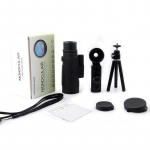 Teleskoop monokulaarne 40x60 suumiga monokulaarne binokkel Selge n&otilde;rga &ouml;ise n&auml;gemisega taskuteleskoop nutitelefoni hoidikuga telkimiseks must