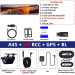 E-ACE 2K auto armatuurkaamera peegel WiFi 11,28 tolli puutetundlik s&otilde;idusalvesti &Ouml;&ouml;n&auml;gemise armatuurkaamera DVR-id toetavad GPS 1080P koos tahavaatekaameraga With 128G TF Card