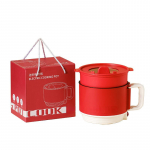 220V 2-kihiline elektriline toiduvalmistusmasin aurutiga, mini kuum pott, praepann, pott, multikeetja 220V punane