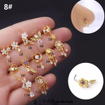 Rippuvad ninanaastud V&auml;rvilised India kruvidega ninar&otilde;ngad nina augustamise ehted