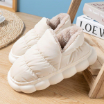 Talvised veekindlad soojad sussid naistele, pehmest karusnahast platvormist sussid siseruumides, kodused puuvillased kingad paaridele, paksu tallaga libisemiskindlad slaidid 36 hall v&auml;rv