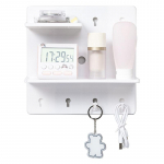 Seinale paigaldatav kodune plastikust ujuv riiul konksudega rippuv hoidik koduk&ouml;&ouml;gi jaoks Magamistoa vannituba X3UC valge