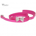 P&ouml;&ouml;rleva sulamist konksuga kunstnahast koera kassi veorihm lemmikloom Rhinestone Bowknot lemmiklooma veok&ouml;is sinine